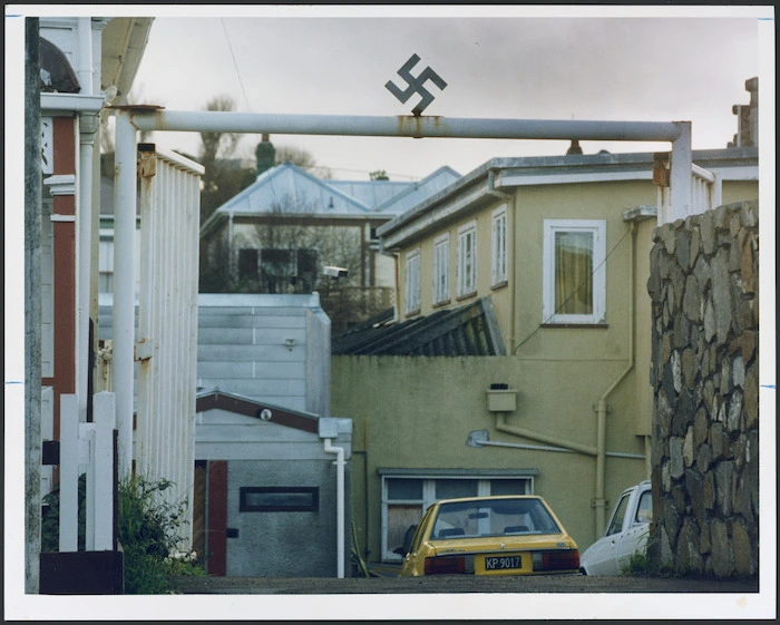 Headquarters of Satan's Slaves, Luxford Street, Behampore, Wellington - Photograph taken by John Nicholson