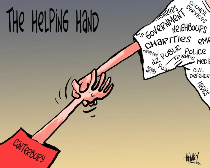 THE HELPING HAND. [Canterbury earthquake]. 9 September 2010