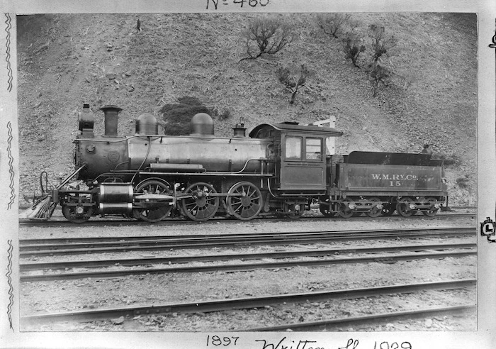 Wellington and Manawatu Railway Company steam locomotive W.M.Ry.Co 15, later New Zealand Railways "Na" class 460 (2-6-2 type)