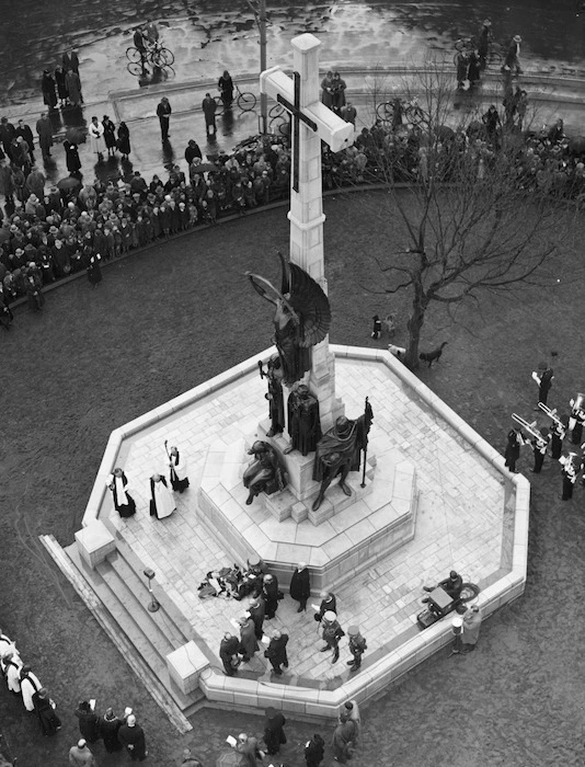 Ceremony for the unveiling of the Christchurch War Memorial in the Cathedral grounds