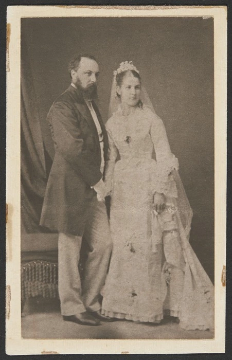 Sir Robert and Lady Anna Stout on their wedding day