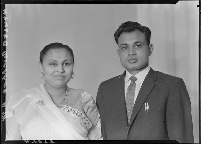 Indian couple, probably Mr and Mrs Ranchhod