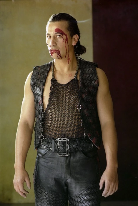 Once were warriors actor Julian Arahanga in Nig Heke costume and blood makeup