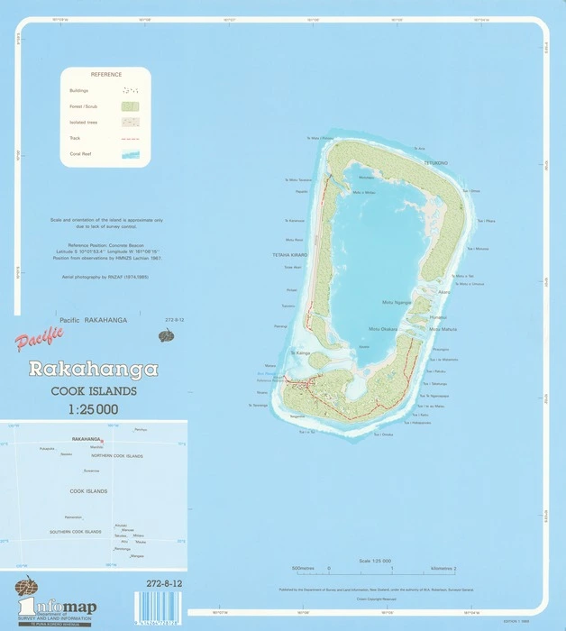 Rakahanga, Cook Islands, 1:25 000.