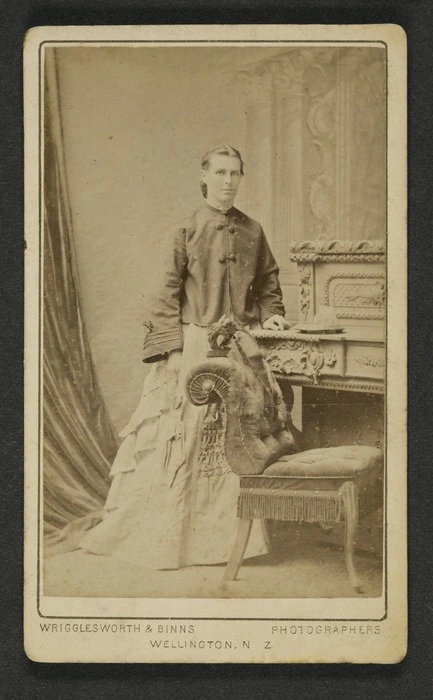 Wrigglesworth & Binns (Wellington) fl 1874-1900 :Portrait of unidentified woman in costume