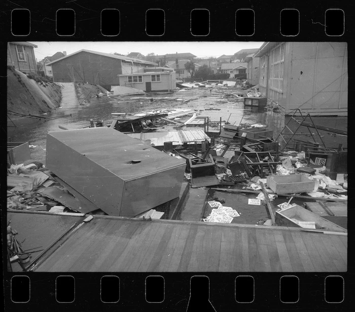 Karori school, Wellington, damaged by Wahine storm