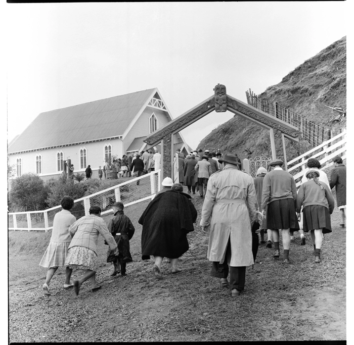 Scenes from the annual reunion of Maori World War I servicemen, Tikitiki Marae, also St Mary's Church, Tikitiki, East Coast