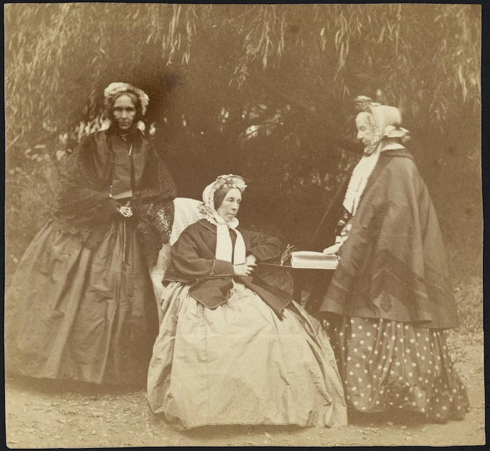 Photograph of "The Three Graces" - Caroline Harriet Abraham, Lady Mary Ann Martin, and Sarah Harriet Selwyn