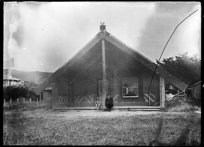 Toa Rangatira meeting house at Takapuwahia, Porirua, 1924.