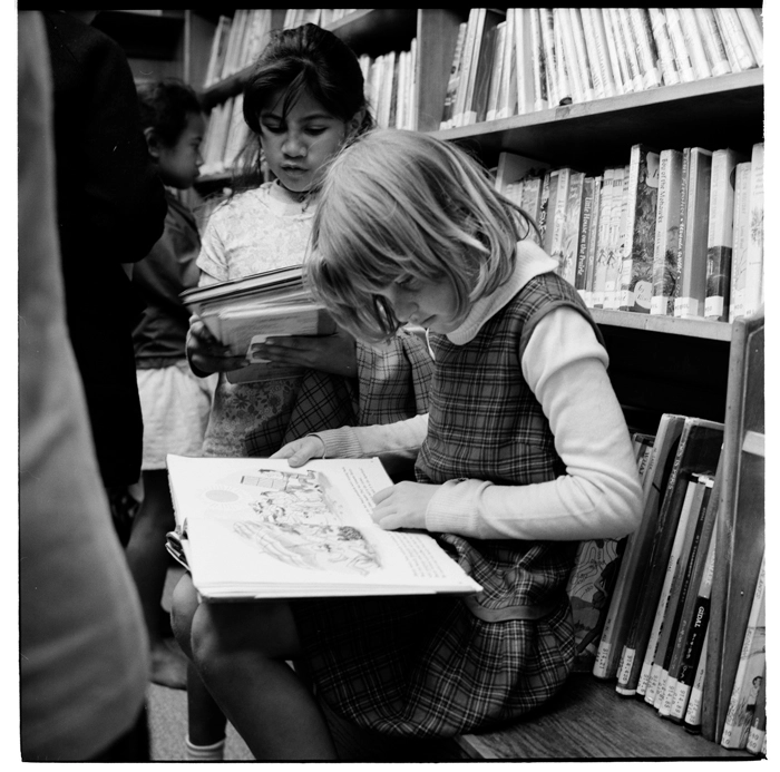 Mobile library at Beresford Street School, Auckland