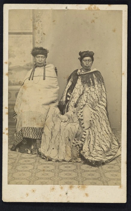 Creator unknown : Photograph of Victoria `Queen' of the Nukumaru and her sister