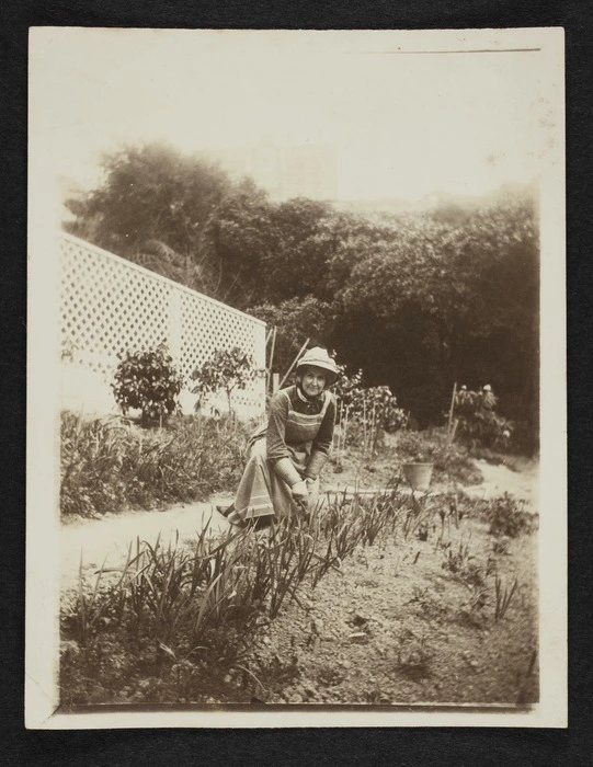 Lady Anna Paterson Stout in her garden