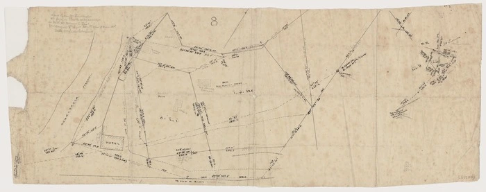 Buck, William Seldon, 1846-1919 :Land taken for construction of defence works at Ngaauranga in Blk XII, Belmont S. Dist. Wellington Rd. Distt., being part of sec. 8 Harbour Distt. [ms map] [ca. 1907]