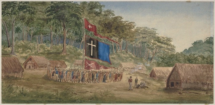 [Meade, Herbert (Lieutenant)], 1842-1868 :Pai Marire karakia, held by the Te Hau fanatics at Tataroa, New Zealand, to determine the fate of their prisoners. Jan[uar]y 27th, 1865.