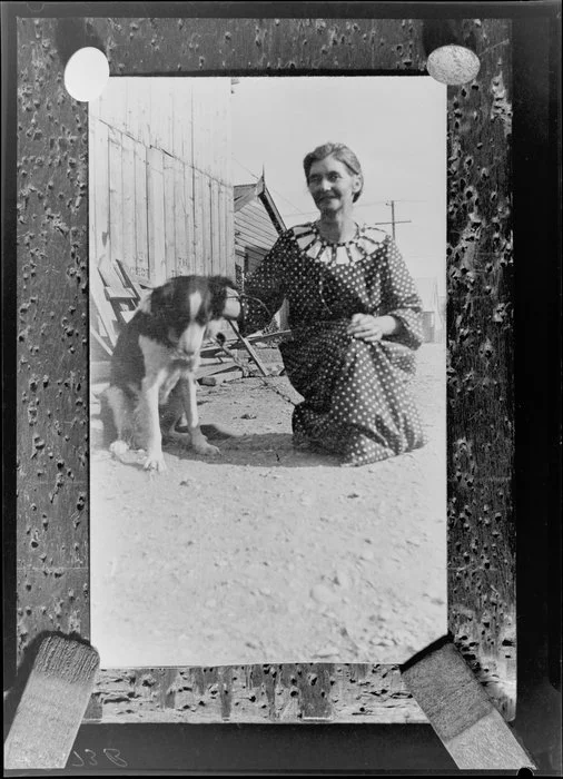 Unidentified woman with dog