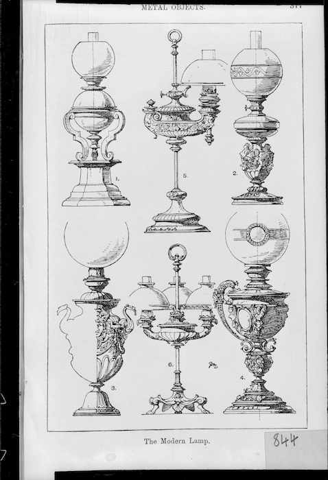 Diagrams of lamps from the 1890s
