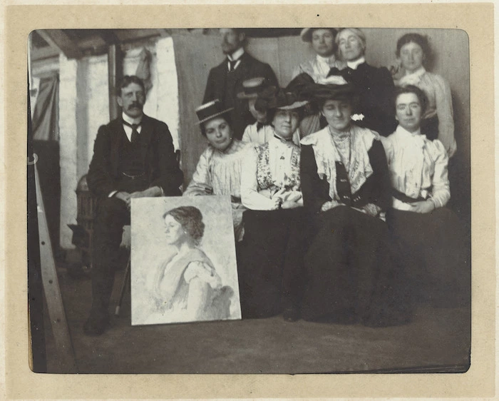 A group of men and women artists