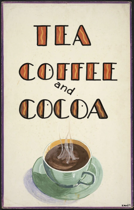 Magill, Kenneth, 1910-2000 :Tea, coffee and cocoa. [1930-1935].