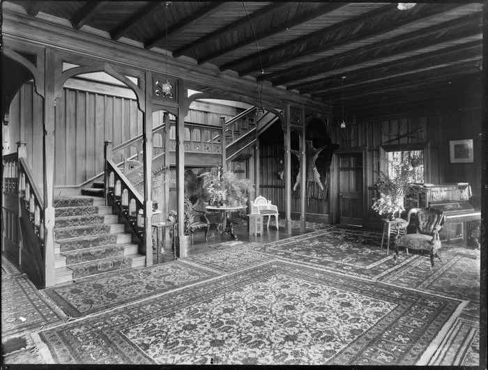 House interior, Christchurch, with a collection of Persian carpets