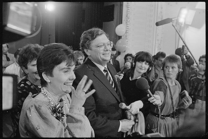 David Lange and Naomi Lange on election night, 1984 General Election - Photograph taken by Phil Reid