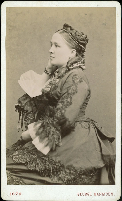 Harmsen, George, active 1868-1876: Portrait of Georgiana von Hochstetter