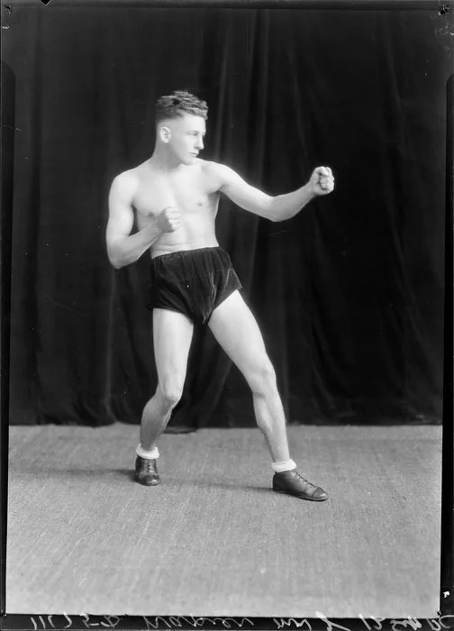 Mr J. Napier, boxing pose