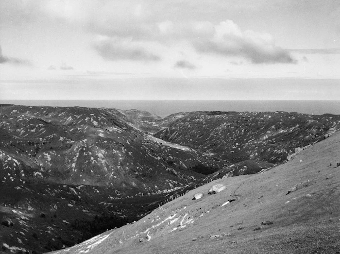 Soil erosion at Tutira Station, Hawke's Bay - Photograph taken by John Dobree Pascoe