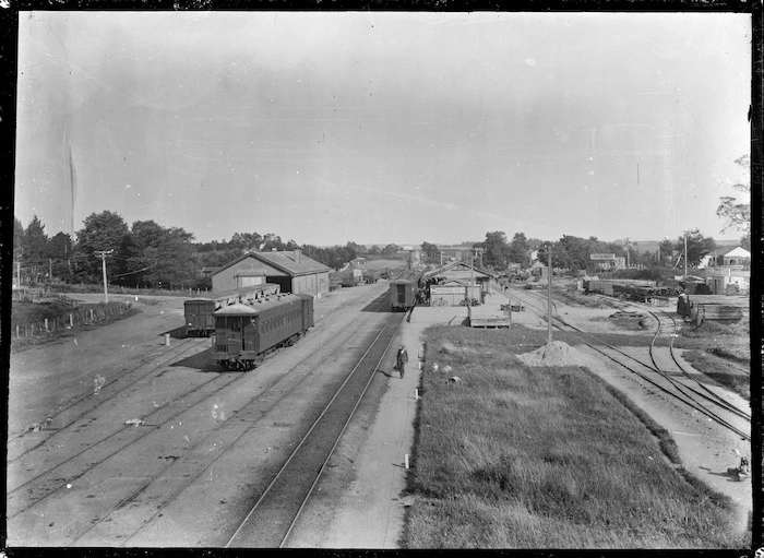 Putaruru Railway Station and railway yards, 1923.