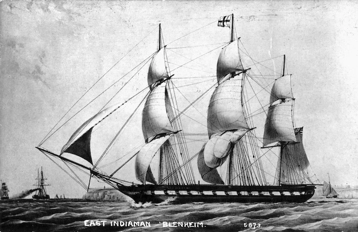 London to India trade sailing ship 'Blenheim'.