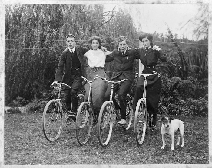 Group on bicycles