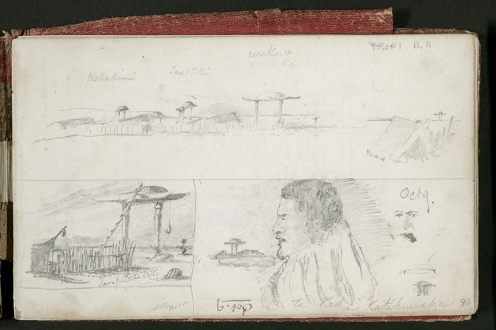 Mantell, Walter Baldock Durrant, 1820-1895 :Te Rehe, Katihuirapa. Oct 9 [1848. Waiteruati Pa].