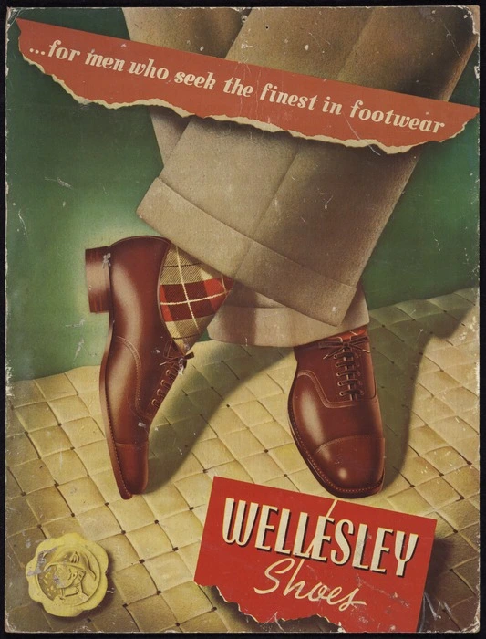 Carr Advertising Studios: ... for men who seek the finest in footwear. Wellesley shoes. Carr in advertising, Fred W Carr. 1950s]