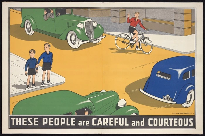 Mitchell, Leonard Cornwall Mitchell, 1901-1971: These people are careful and courteous [1938?]