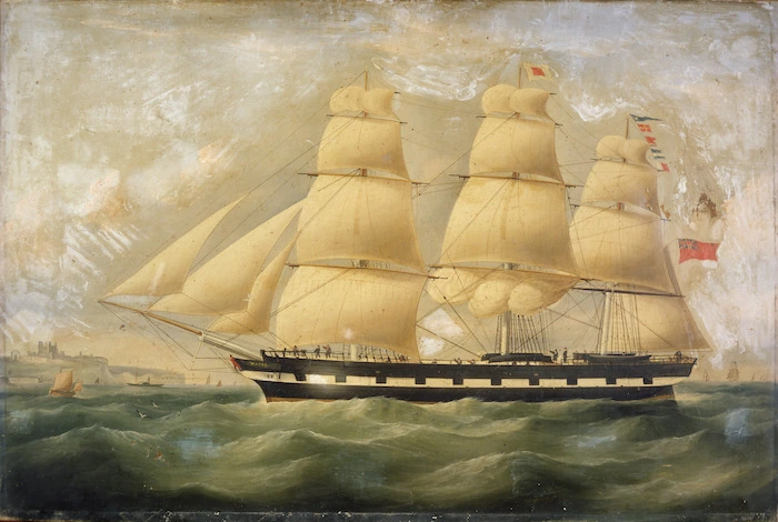 Artist unknown :[The sailing ship Maori. Between 1851 and 1870?]