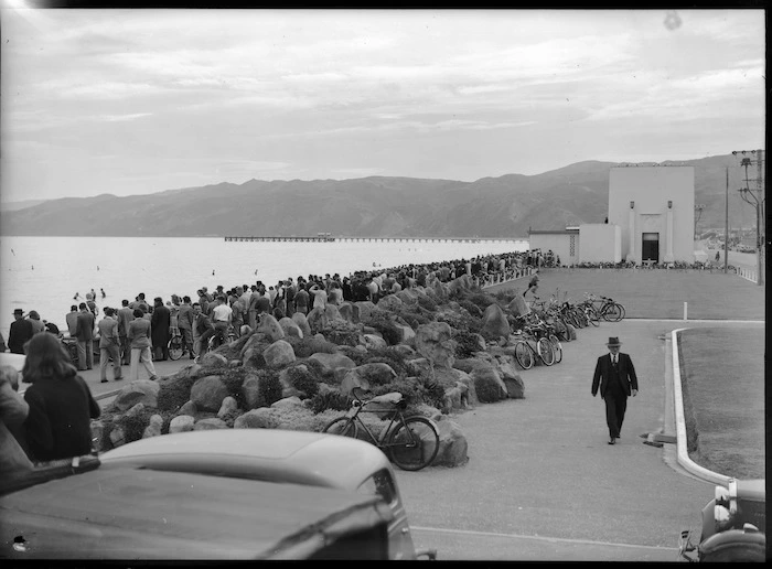Crowd on Petone foreshore