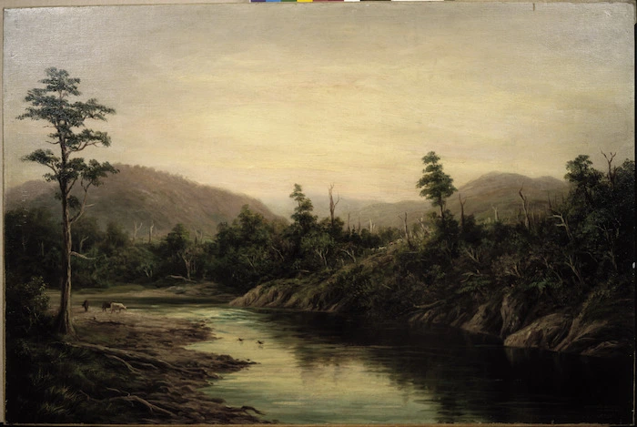 Baker, William George, 1864-1929 :Akatarawa River near Upper Hutt [189-?]