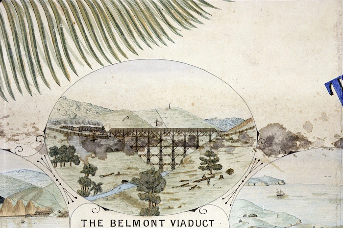Falkner, A., fl 1880-1885 :The Wellington & Manawatu Railway Co. Ltd. The Belmont Viaduct. A. Falkner delt. August 1885.