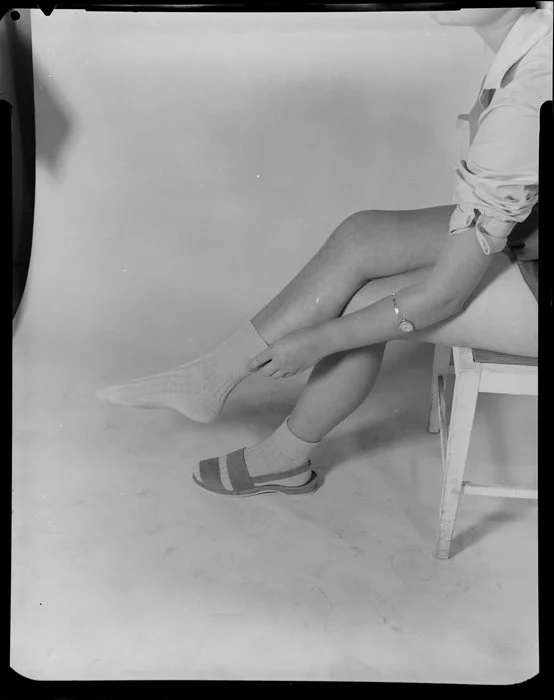Woman modelling socks & sandals