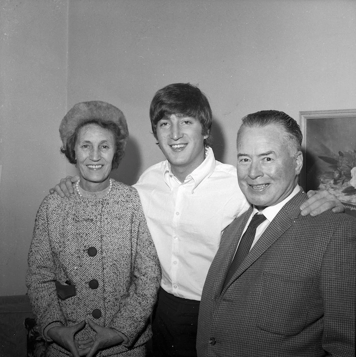 Beatle John Lennon with his aunt Mimi Smith, and cousin George Matthew