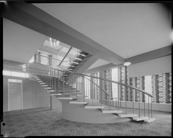 Awapuni Grandstand interior stairwell, Palmerston North