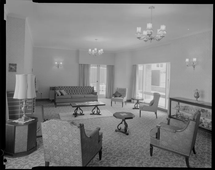 Living room in Atkinson house [Wellington?]