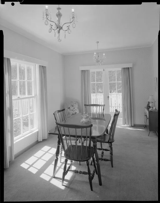 Dining room interior, Barton-Ginger house, Wellington