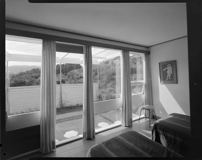 Bedroom, house of Dr Harvey, 14 Churchill Drive, Wellington