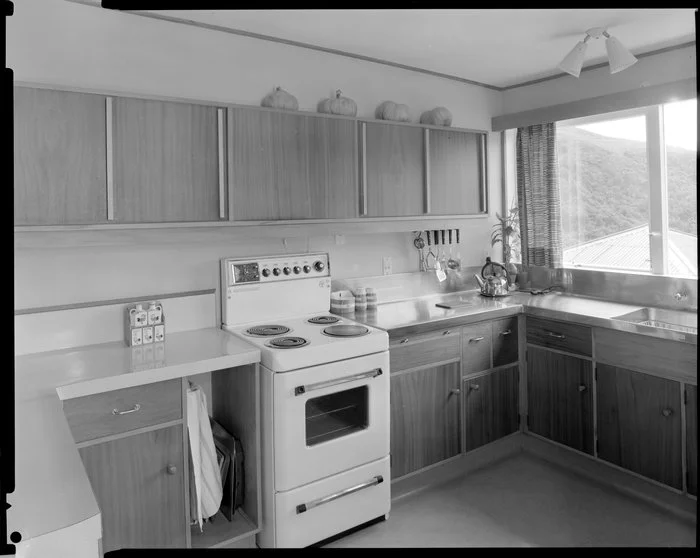 Kitchen, in the house of Dr Harvey, 14 Churchill Drive, Wellington