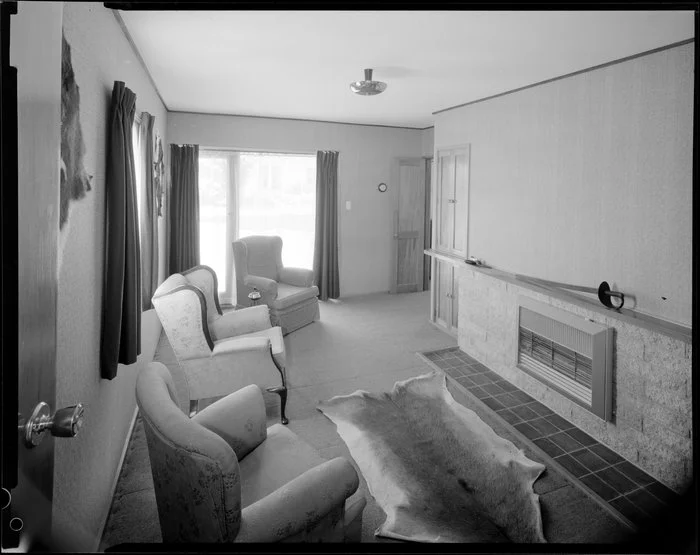 Living room interior, Cockburn house, Masterton