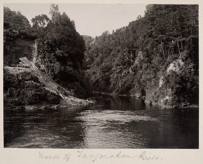 The mouth of the Tangarakau River - Photograph taken by Thomas Pringle