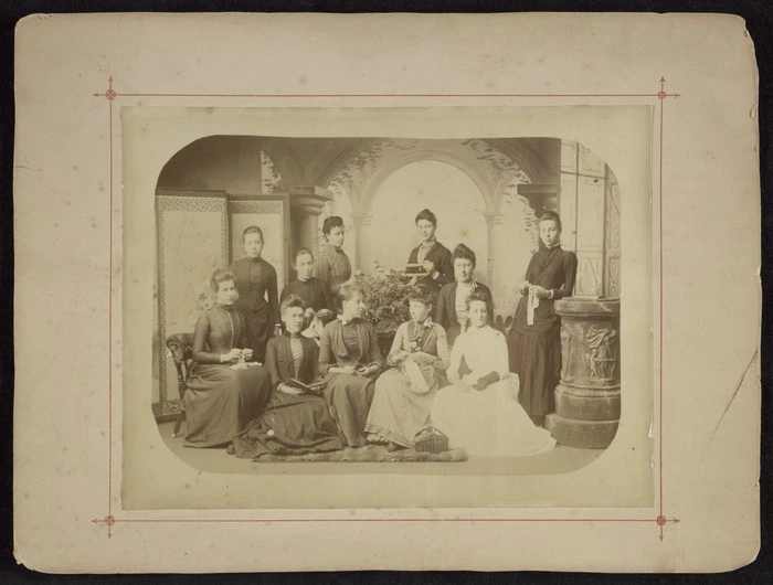 Group portrait of the Pickwick Knitting Club