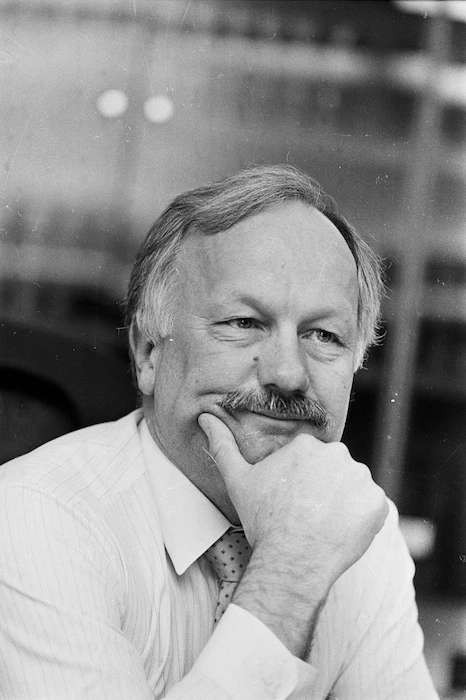 Finance Minister Roger Douglas, after 15 months in office - Photograph taken by Merv Griffiths