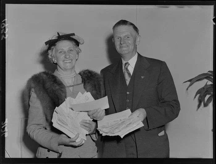 Mr and Mrs Jobson with telegrams