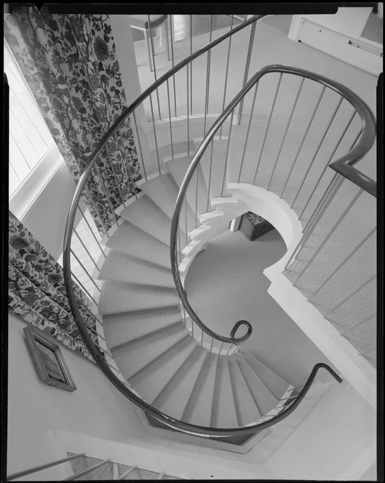 Spiral staircase in Griffin family house